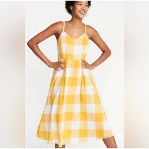 Yellow and White Checkered Sundress
